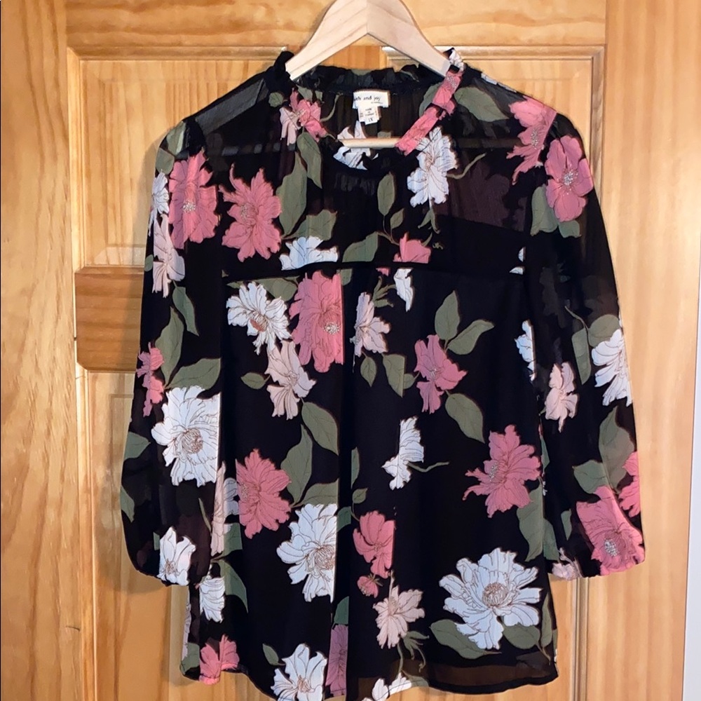 Sheer Floral Blouse
